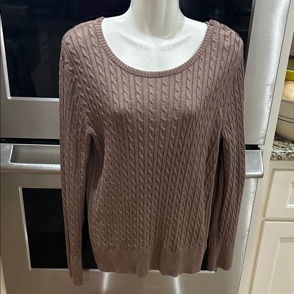 Sonoma Women's Cable Knit Sweater - Taupe